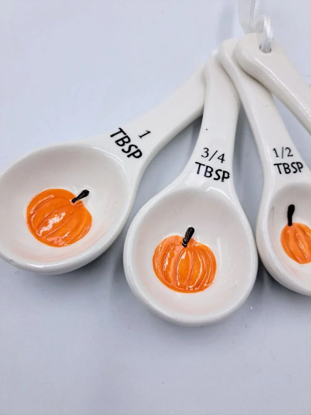 Thanksgiving Fall Rustic Farmhouse Kitchen Pumpkin Spice Ceramic Measuring Spoon